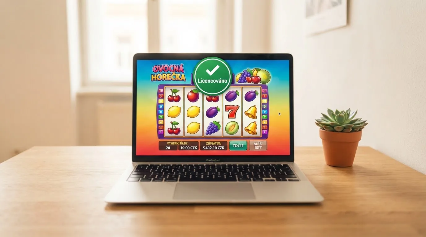 Úřední dokument s razítkem Ministerstva financí ČR vedle obrazovky s online automatem