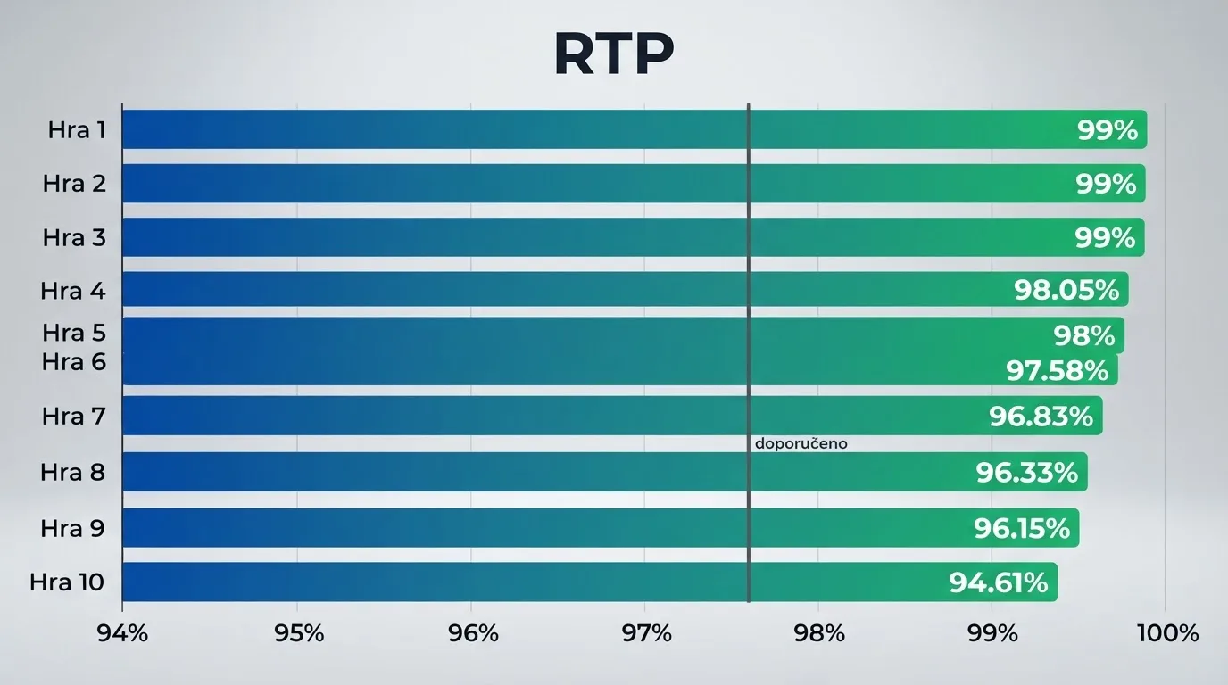 Vizuální srovnání hodnot RTP napříč nejvýnosnějšími automaty na českém trhu